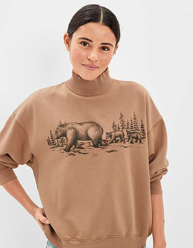 AE Graphic Mock Neck Sweatshirt