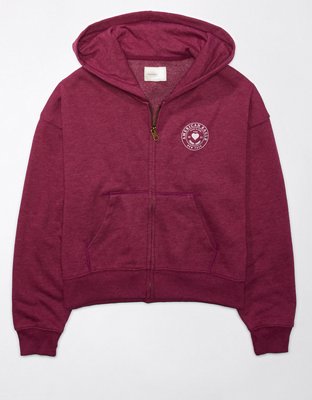 American Eagle aerie AE Cropped Plush Zip-Up Hoodie 39.95