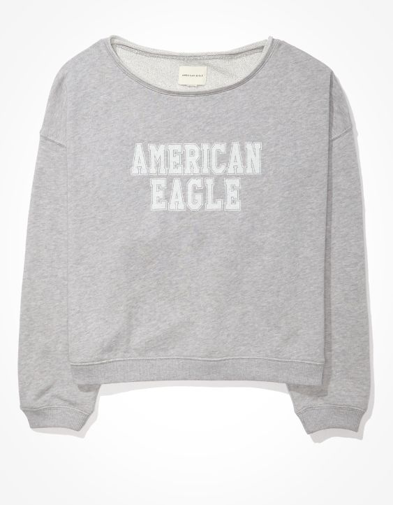 AE Oversized Fleece Graphic Crew Neck Sweatshirt