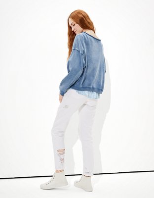 Женские худи American Eagle AE Oversized Fleece Graphic Crew Neck Sweatshirt — фото 2