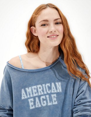 AE Oversized Fleece Graphic Crew Neck Sweatshirt