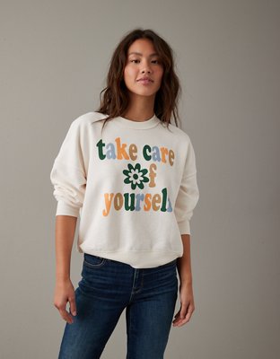 AE Velvet Graphic Crew Neck Sweatshirt