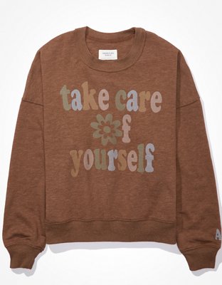 American Eagle Womens Sweatshirt Size X-Large Tan - $39 (42% Off