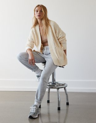 Ae slouchy waffle clearance cardigan