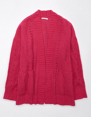 Pink hot sale chenille cardigan