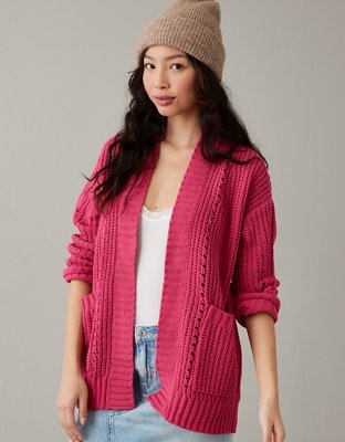 ALSLIAO Womens Cardigan Sweater Long Sleeve Oversized Ribbed Knit
