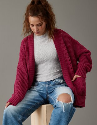 Slouchy Knit Chenille Open Neck Sweater – Gibsonlook