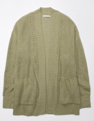 ARIES WAFFLE KNIT CARDIGAN KHAKI - RESERVOIR STORE