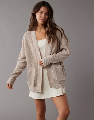 Pointelle knit polo-collar cardigan, Contemporaine, Shop Women's  Cardigans