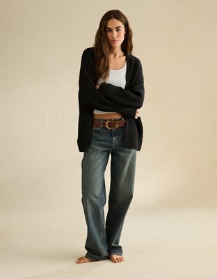 AE Whoa So Soft Shaker Stitch Cardigan Sweater
