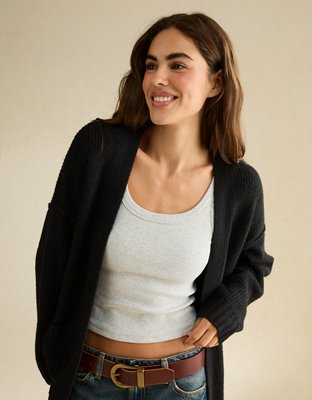 AE Whoa So Soft Shaker Stitch Cardigan Sweater