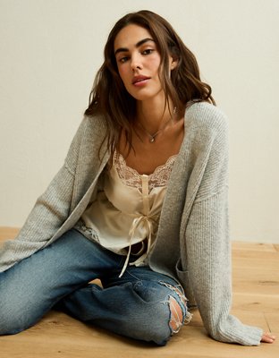 AE Whoa So Soft Shaker Stitch Cardigan Sweater