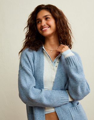 AE Whoa So Soft Shaker Stitch Cardigan Sweater