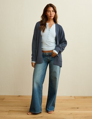AE Whoa So Soft Shaker Stitch Cardigan Sweater