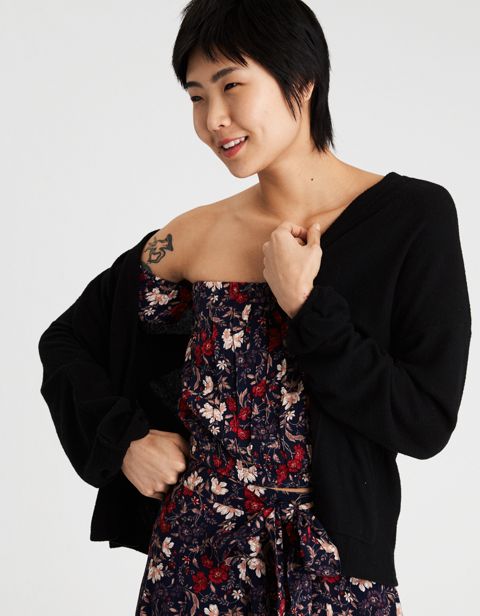 Женские кардиганы American Eagle AE SOFT & SEXY PLUSH BALLOON SLEEVE CARDIGAN