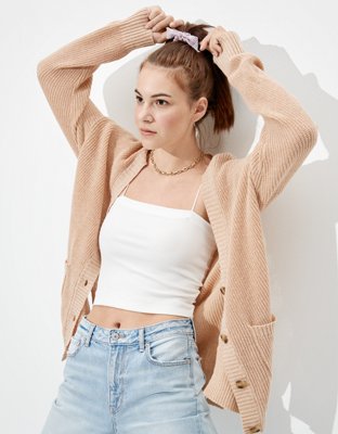 ae oversized button up cardigan