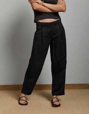 AE77 High-Waisted Tapered Linen-Blend Pant | American Eagle