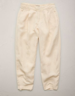 AE77 High-Waisted Tapered Linen-Blend Pant