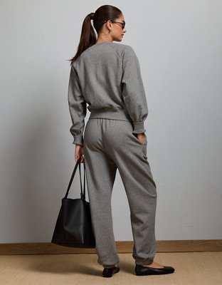 Женские брюки American Eagle AE77 Premium Sweatpant, цвет: Меланжевый серый — фото 2