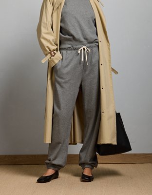 Женские брюки American Eagle AE77 Premium Sweatpant, цвет: Меланжевый серый — фото 5