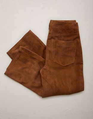 Женские брюки American Eagle AE77 Suede Cropped Bootcut, цвет: Коричневый — фото 2