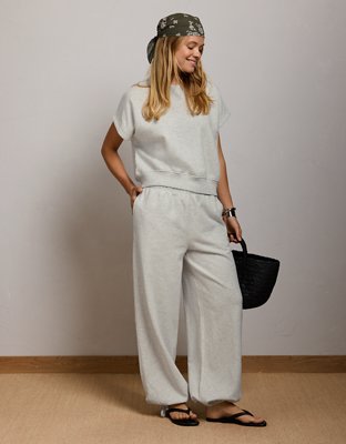 AE77 Balloon-Leg Tie-Hem Jogger