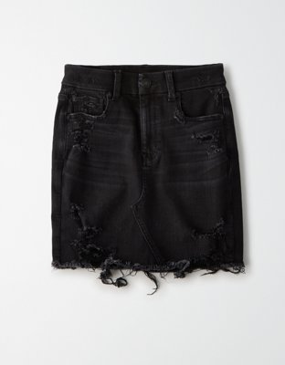 american eagle black jean skirt