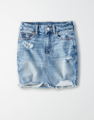 ripped jean skirt american eagle