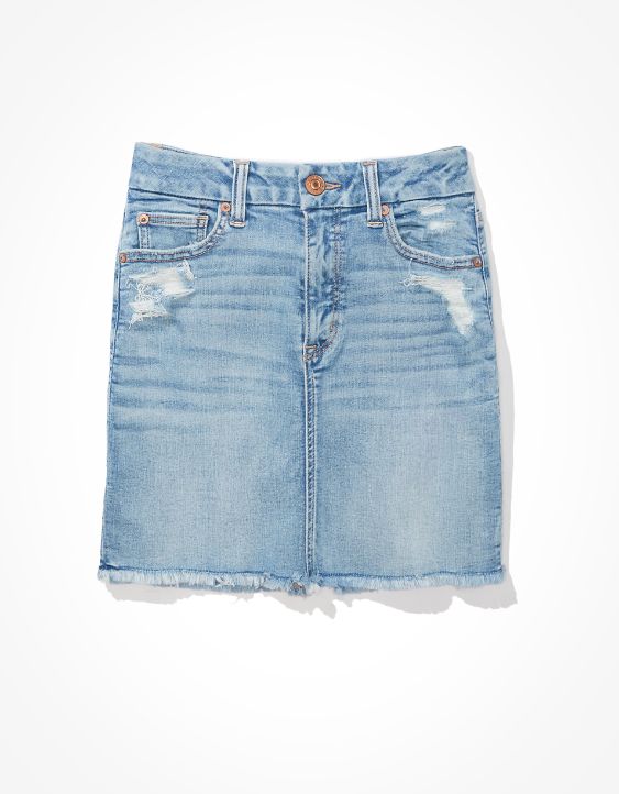 AE Ne(x)t Level Curvy High-Waisted Denim Mini Skirt