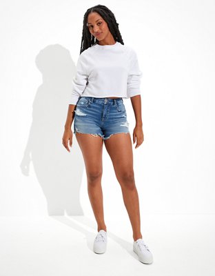 AE Stretch Curvy Denim Mom Shorts