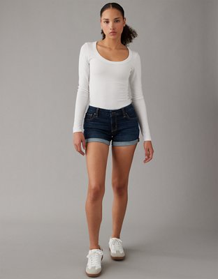 Ae next level high waisted denim short short on sale
