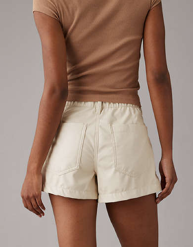 AE Stretch High-Waisted Vegan Leather Trouser Short