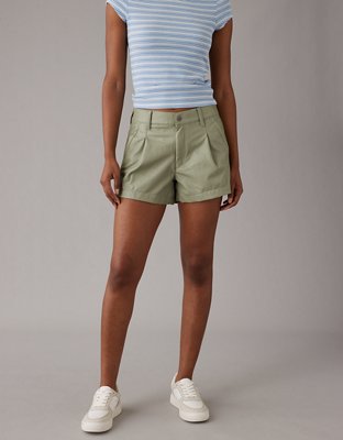 AE Stretch High-Waisted Vegan Leather Trouser Short