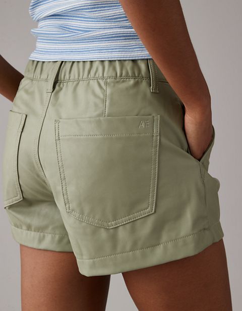 Женские брюки American Eagle AE Stretch High-Waisted Vegan Leather Trouser Short
