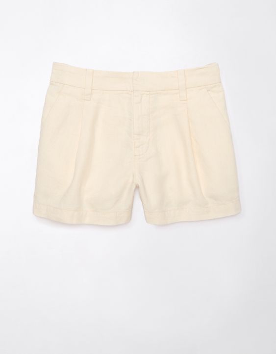 AE Dreamy Drape Linen-Blend High-Waisted Trouser Short