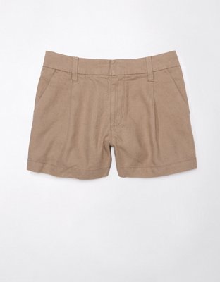 AE Dreamy Drape Linen-Blend High-Waisted Trouser Short