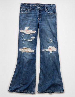 AE x Stagecoach Dreamy Drape Stretch Super Low-Rise Baggy Flare Jean