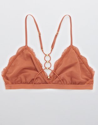 Бралетт Hibiscus, треугольные чашки, на завязках, кружево — Aerie — фото 4