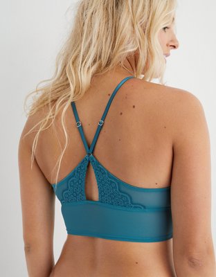 Lace and Mesh Racerback Long Bralette