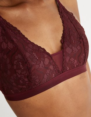 Aerie Gingerbread Lace Plunge Bralette