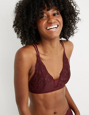 Aerie Gingerbread Lace Plunge Bralette