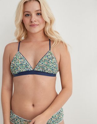 Aerie Mesh Ruffle Strappy Triangle Bralette