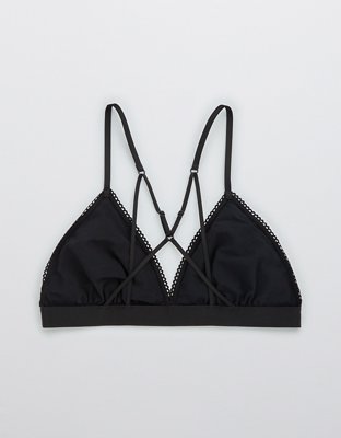Aerie Mesh Ruffle Strappy Triangle Bralette