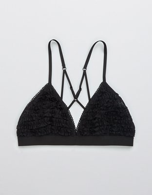 Aerie Mesh Ruffle Strappy Triangle Bralette