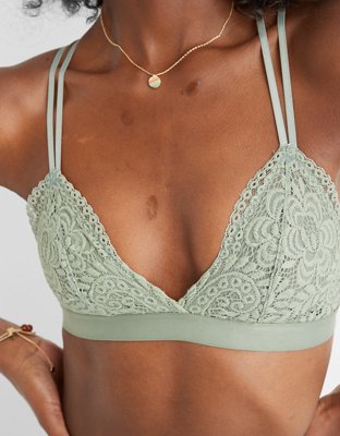 Aerie Far Out Lace Strappy Triangle Bralette