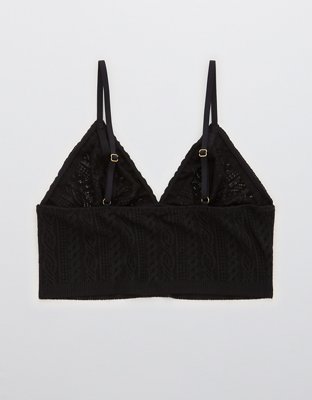 Aerie Bralette de línea larga con encaje Cable