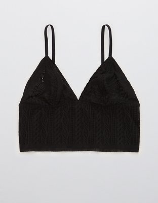 Aerie Bralette de línea larga con encaje Cable