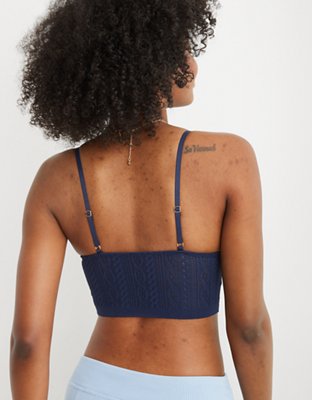 Aerie Bralette de línea larga con encaje Cable