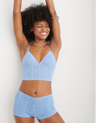 Aerie Bralette de línea larga con encaje Cable