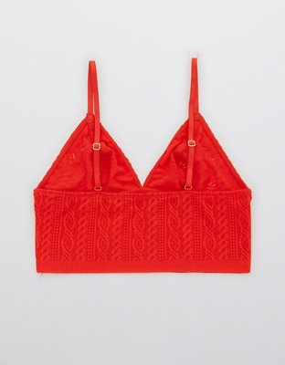 Aerie Bralette de línea larga con encaje Cable